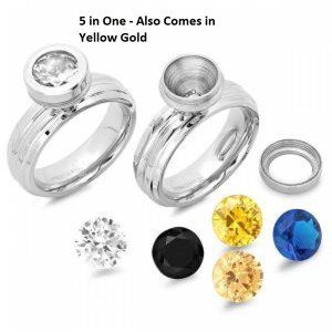 NWT ring interchangeable simulated diamond stones